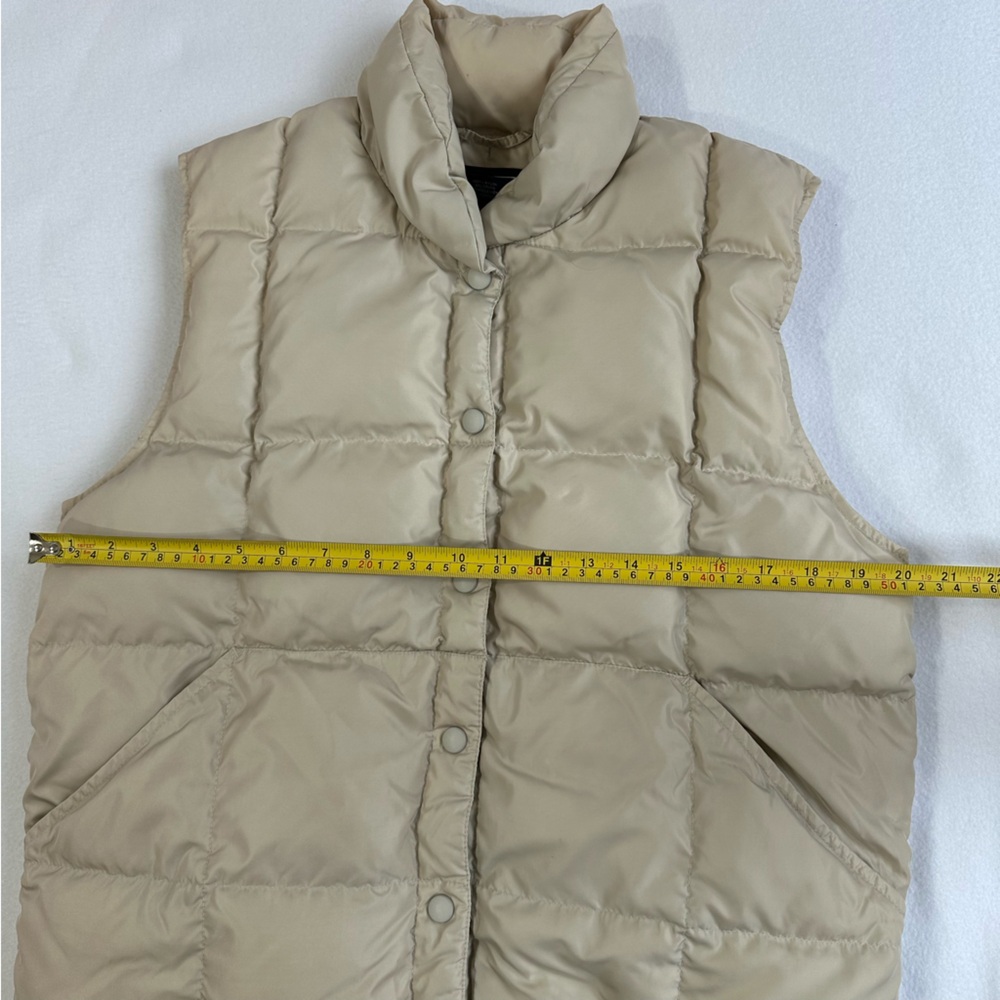 Lands’ End Oversized Goose Down Puffer Vest Tan Women’s Size Small - Picture 8 of 10